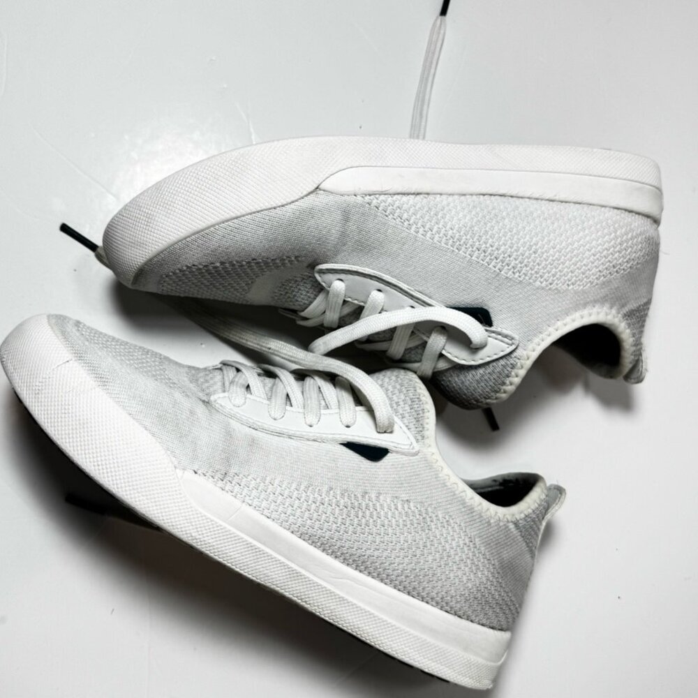 Vessi Weekend White Knit Sneakers W7 7 Women Waterproof Lightweight Casual Shoes
